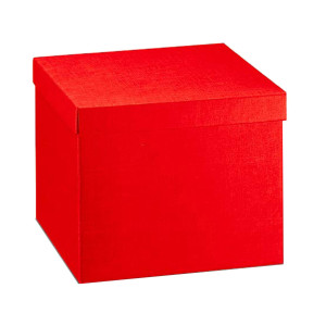 SCATOLA C/COPERCHIO 30X30X24CM SETA ROSSO SCOTTON COD. 13697C CONFEZIONE DA 2