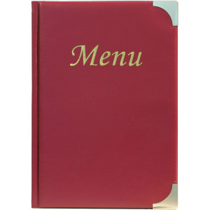 PORTA MENU' A5-23,7X17CM BORDEAUX IN PVC BASIC CON 4+2 BUSTE FISSE COD. MC-BRA5-WR