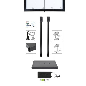 PIEDINI PER BASE ESPOSITORE A LED 8XA4 PER ESTERNI SECURIT