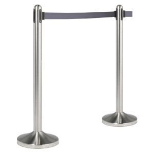 1 COLONNINA SEGNAPERCORSO CROMATA CON NASTRO GRIGIO 210CM SECURIT COD. RS-RT-RVS-GY-SET