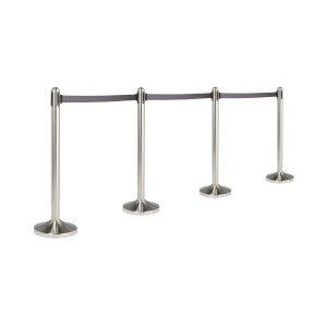 1 COLONNINA SEGNAPERCORSO CROMATA CON NASTRO GRIGIO 210CM SECURIT COD. RS-RT-RVS-GY-SET