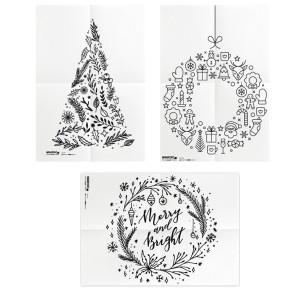 SET 3 STENCIL SU FOGLIO A2 A TEMA ''NATALE'' SECURIT COD. WD-3A2-XM