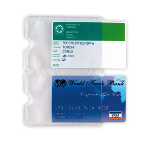 BUSTA PORTA CARD 2P TRASP. 2 TASCHE 5,8X8,7CM SEI ROTA COD. 484302 CONFEZIONE DA 50