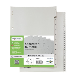 SEPARATORE NUMERICO 1-31 PPL 21X29,7 RECORD RA4 1-31 SEI COD. 581301