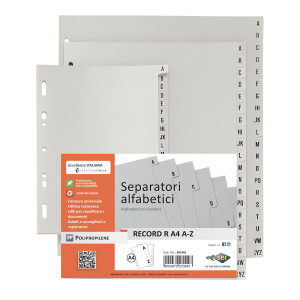 SEPARATORE ALFABETICO A-Z 24,5X30 PPL RECORD RA4 A-Z MAX SEI ROTA COD. 581420