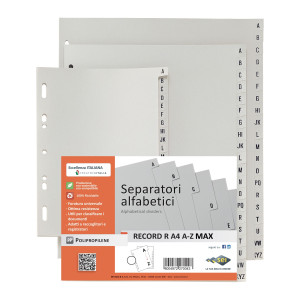 SEPARATORE ALFABETICO A-Z 24,5X30 PPL RECORD RA4 A-Z MAX SEI ROTA COD. 581420