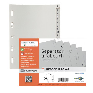 SEPARATORE ALFABETICO A-Z PPL 15X21 RECORD RA5A-Z SEI ROTA COD. 581500