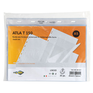 25 BUSTE FORATE ATLA T 150 15X21CM LISCIO SEI ROTA COD. 661517