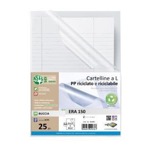 CONF 25 CARTELLINE A L IN PP RICICLATO BUCCIA A4 ERA 150 SEI ROTA COD. 662401
