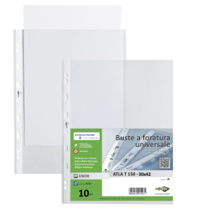 10 BUSTE FORATE ATLA T 150 30X42CM LISCIO A3 LIBRO SEI ROTA COD. 663015