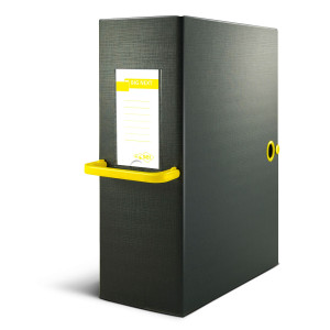 SCATOLA ARCHIVIO BIG NEXT 200 NERO/GIALLO 25X35CM DORSO 20CM COD. 68102006