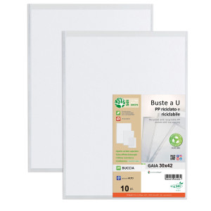 CONF 10 BUSTE A U IN PP RICICLATO 30X42CM GAIA SEI ROTA COD. 723042