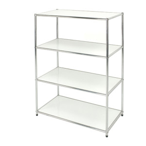 LIBRERIA 4 RIPIANI ACCIAIO/BIANCO 80X40CM - H120CM EASY SYSTEM COD. E-408012W