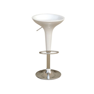 SGABELLO BAR IN ABS E ACCIAIO H55/78CM BIANCO COD. HC148W