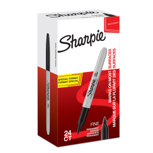 VALUE PACK 20+4 MARCATORE SHARPIE NERO PERMANENTE PUNTA FINE COD. 2077128