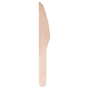 100 COLTELLI MONOUSO IN LEGNO 16CM SIGNOR BIO COD. WCK001BIO100B
