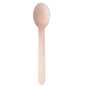 100 CUCCHIAI MONOUSO IN LEGNO 16CM SIGNOR BIO COD. WCS001BIO100B