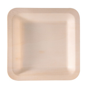 50 PIATTI MONOUSO IN LEGNO QUADRATI 21,5 X 21,5CM SIGNOR BIO COD. WPS002BIO50B