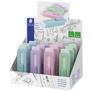 GOMMA A SCORRIMENTO STAEDTLER  ERASER INVOLUCRO COLORI PASTELLO ASSORTITI COD. 525 PS1P-S