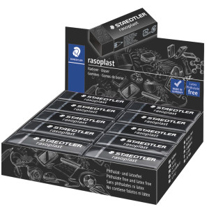 BOX 20 GOMME RASOPLAST 526 B20-9 DIM.63X13X23MM NERA PER MATITA STAEDTLER COD. 526B20-9