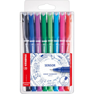 ASTUCCIO 8 FINELINER STABILO SENSOR PUNTA 0.3MM COLORI ASSORTITI COD. 189/8