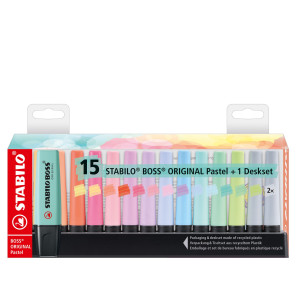 DESKSET PASTEL 15 EVIDENZIATORI STABILO BOSS COLORI ASS. 7015-02 COD. 7015-02