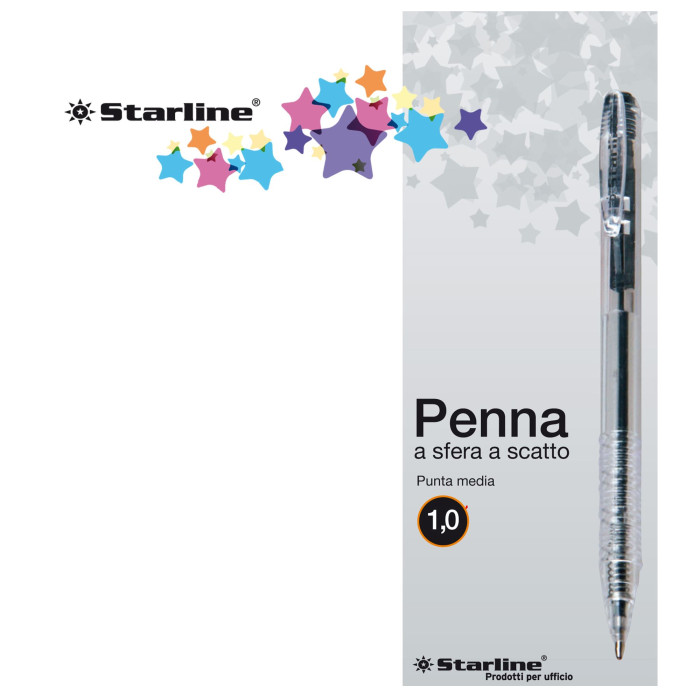 SCATOLA 20 PENNE SFERA SCATTO NERO 1.0MM STARLINE COD. 5603