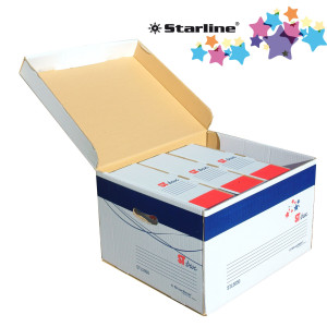 SCATOLA ARCHIVIO CON COPERCHIO ST-BOX 375X265X430MM STARLINE COD. 8800.1903 CONFEZIONE DA 5