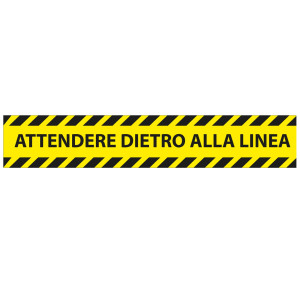 CONF. 5 ADESIVI DA TERRA L45XH8CM ''ATTENDERE DIETRO LA LINEA'' COD. 1605065