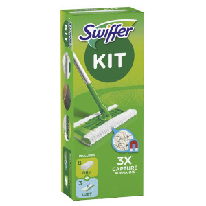 SWIFFER DRY - STARTER KIT COMPLETO CON 8 PANNI E 3 PANNI WET COD. PG136