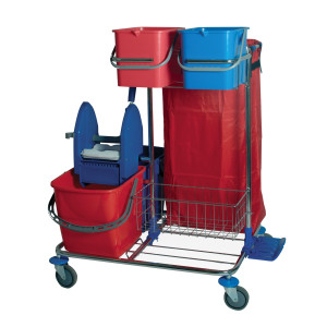 CARRELLO CROMATO PER PULIZIE STAR 2 COD. 51000