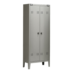 ARMADIO SPOGLIATOIO METALLO A 2 POSTI 70X35CM H180CM GRIGIO