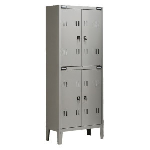 ARMADIO SPOGLIATOIO METALLO A 4 POSTI 70X35CM H180CM GRIGIO