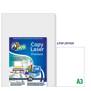 POLIESTERE ADESIVO LP3P BIANCO 250FG A3 297X420MM (1ET/FG) LASER TICO COD. LP3P-297420
