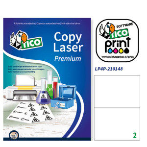 POLIESTERE ADESIVO LP4P BIANCO 70FG A4 210X148MM (2ET/FG) LASER TICO COD. LP4P-210148