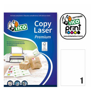 ETICHETTA ADESIVA LP4W BIANCA 100FG A4 210X297MM (1ET/FG TICO COD. LP4W-210297