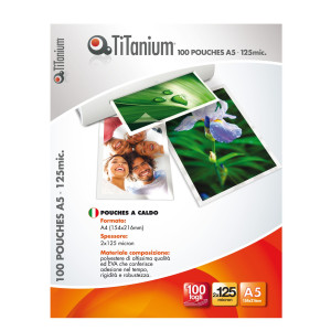 100 POUCHES 75X105MM 125MY JUMBO CARD TITANIUM COD. S-PP525-05T