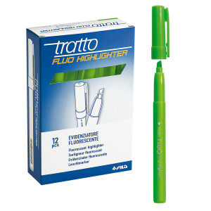 SCATOLA 12 EVIDENZIATORI HIGHLIGHTER VERDE TRATTO FLUO COD. 733002