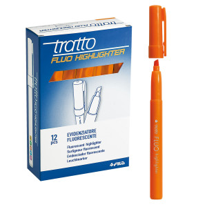 SCATOLA 12 EVIDENZIATORI HIGHLIGHTER ARANCIO TRATTO FLUO COD. 733003