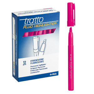 SCATOLA 12 EVIDENZIATORI HIGHLIGHTER FUCSIA TRATTO FLUO COD. 733007