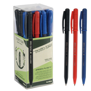 SCATOLA 24 PENNA SFERA COLORI ASSORTITI TRATTO 1 GREEN PUNTA MEDIA 1.0MM COD. F838400