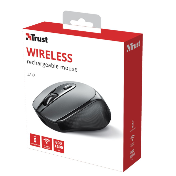 MOUSE WIRELESS RICARICABILE ZAYA - TRUST COD. 23809