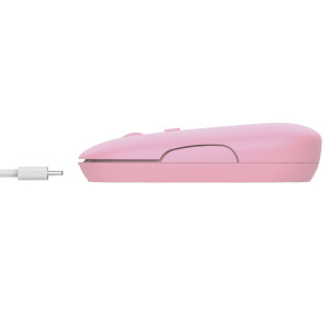 MOUSE ULTRASOTTILE WIRELESS RICARICABILE PUCK ROSA TRUST COD. 24125