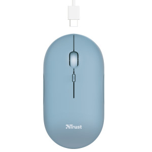 MOUSE ULTRASOTTILE WIRELESS RICARICABILE PUCK AZZURRO TRUST COD. 24126