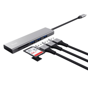HUB USB-C VELOCE E LETTORE DI SCHEDE-TRUST COD. 24191