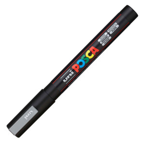 MARCATORE UNI POSCA PC3M P.FINE 0,9-1,3MM ARGENTO UNI MITSUBISHI COD. M PC3M ARG