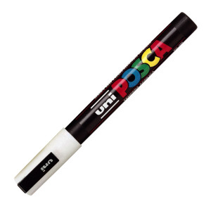 MARCATORE UNI POSCA PC3M P.FINE 0,9-1,3MM BIANCO UNI MITSUBISHI COD. M PC3M BI