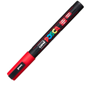 MARCATORE UNI POSCA PC3M P.FINE 0,9-1,3MM ROSSO UNI MITSUBISHI COD. M PC3M R