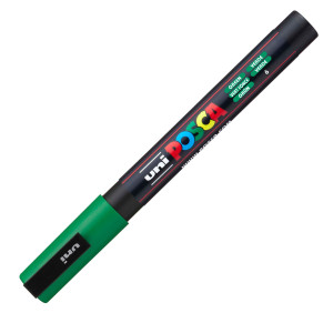 MARCATORE UNI POSCA PC3M P.FINE 0,9-1,3MM VERDE UNI MITSUBISHI COD. M PC3M V