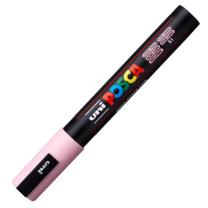 MARCATORE UNI POSCA PC5M P.MEDIA 1,8-2,5MM ROSA CHIARO UNI MITSUBISHI COD. M PC5M RAC